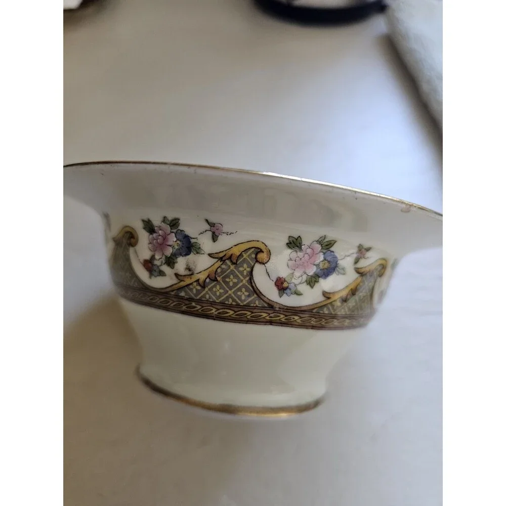 Noritake Morimura Sugar Bowl, No Lid, Handpainted Details